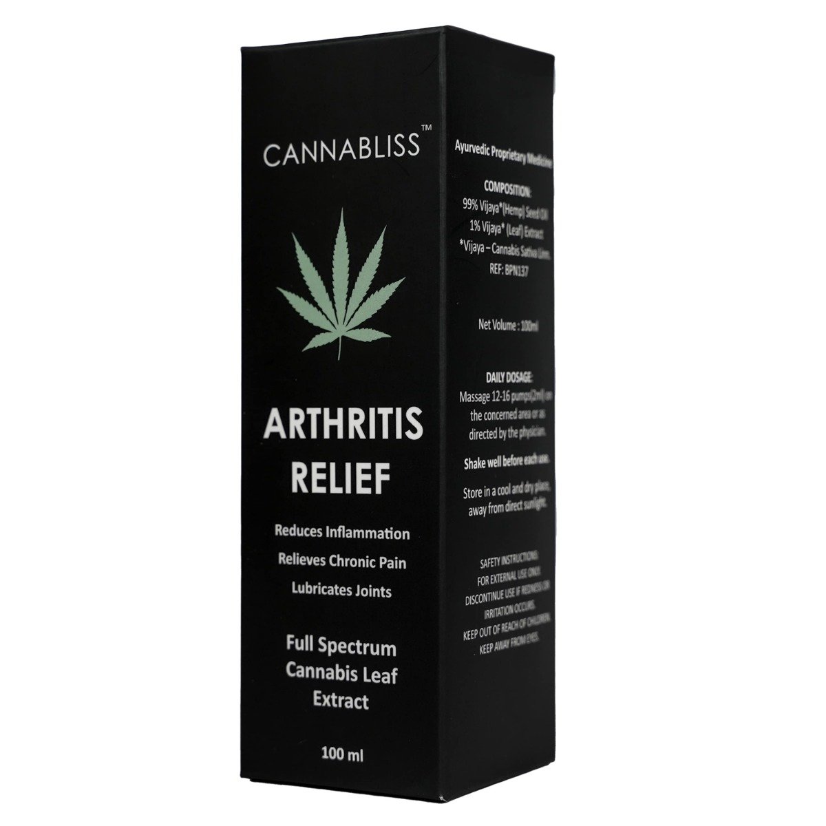 Cannabliss Arthritis Relief Oil, 100 ml, Pack of 1 Cannabliss Arthritis Relief Oil, 100 ml, Pack of 1