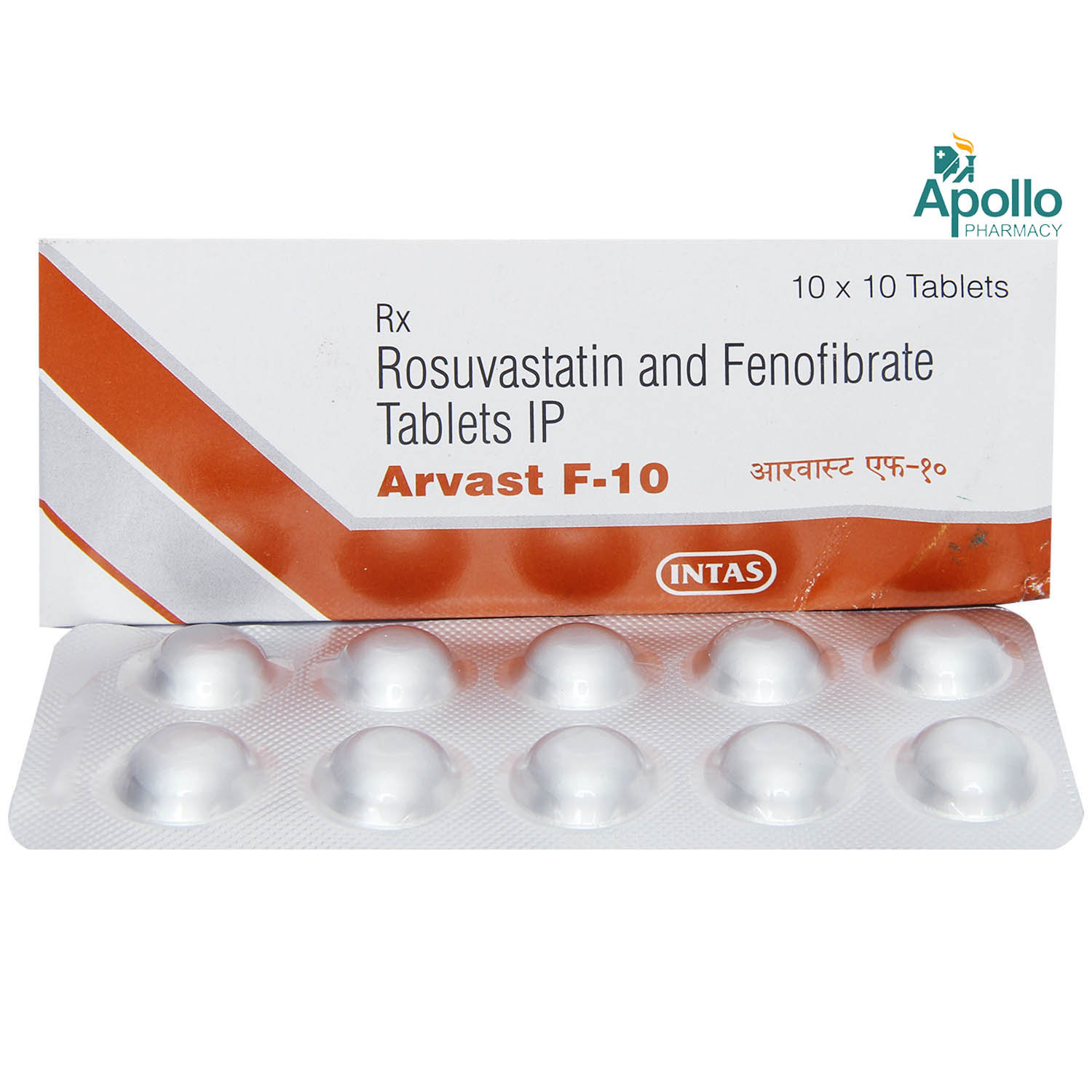 Arvast F 10 Tablet 10's, Pack of 10 TABLETS Arvast F 10 Tablet 10's, Pack of 10 TABLETS