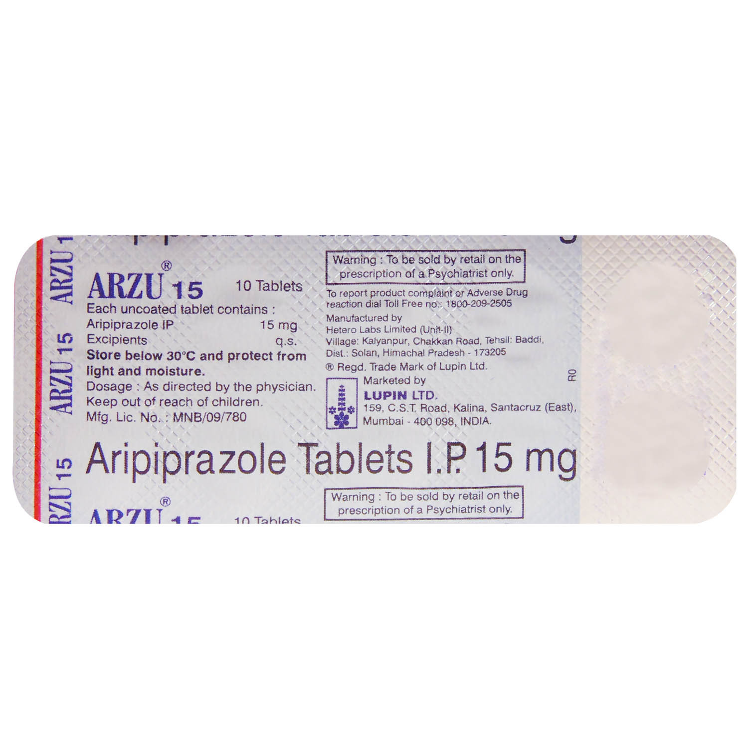 Arzu 15 Tablet 10's, Pack of 10 TABLETS Arzu 15 Tablet 10's, Pack of 10 TABLETS