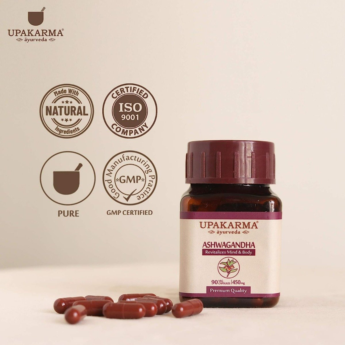 Upakarma Ayurveda Ashwagandha 500 mg, 90 Capsules, Pack of 1 Upakarma Ayurveda Ashwagandha 500 mg, 90 Capsules, Pack of 1