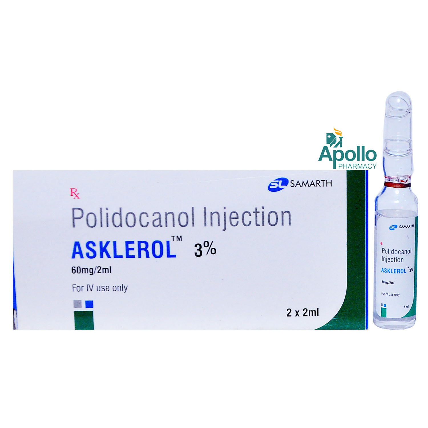 Asklerol 3% Injection 2 x 2 ml , Pack of 2 INJECTIONS Asklerol 3% Injection 2 x 2 ml , Pack of 2 INJECTIONS