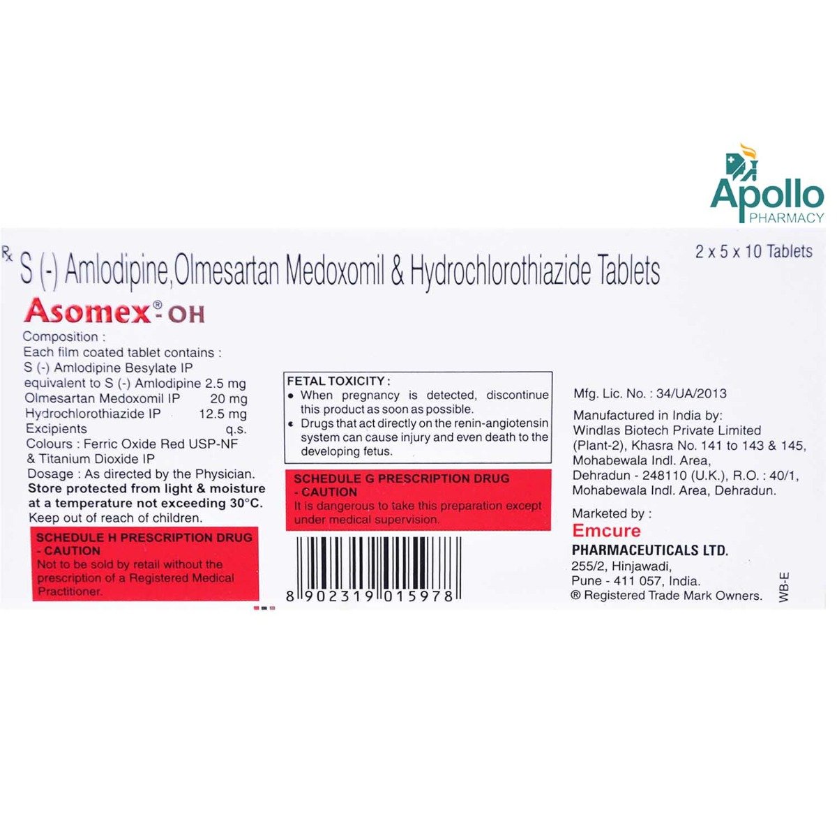 Asomex OH Tablet 10's, Pack of 10 Asomex OH Tablet 10's, Pack of 10