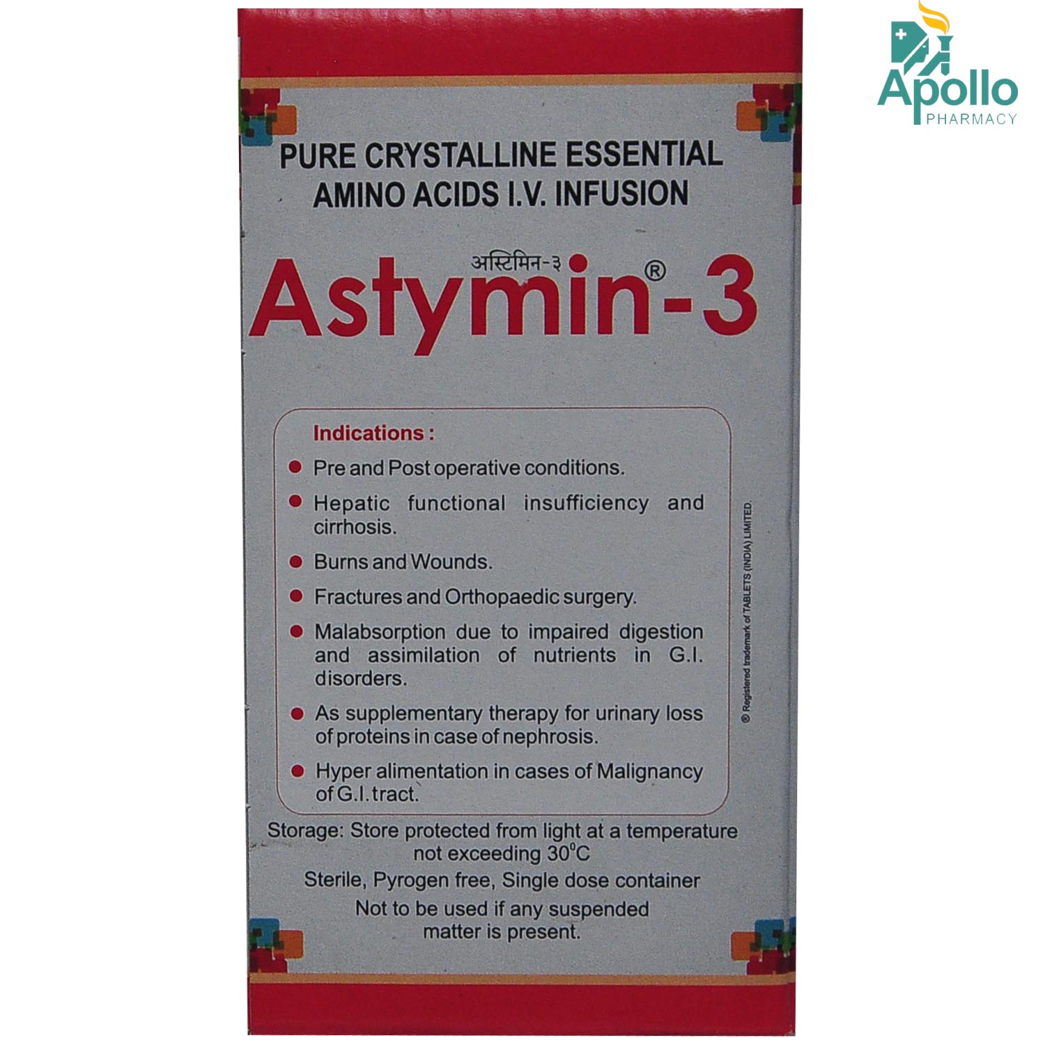 Astymin-3 10 mg/8 mg Infusion 200 ml, Pack of 1 Fluids Astymin-3 10 mg/8 mg Infusion 200 ml, Pack of 1 Fluids