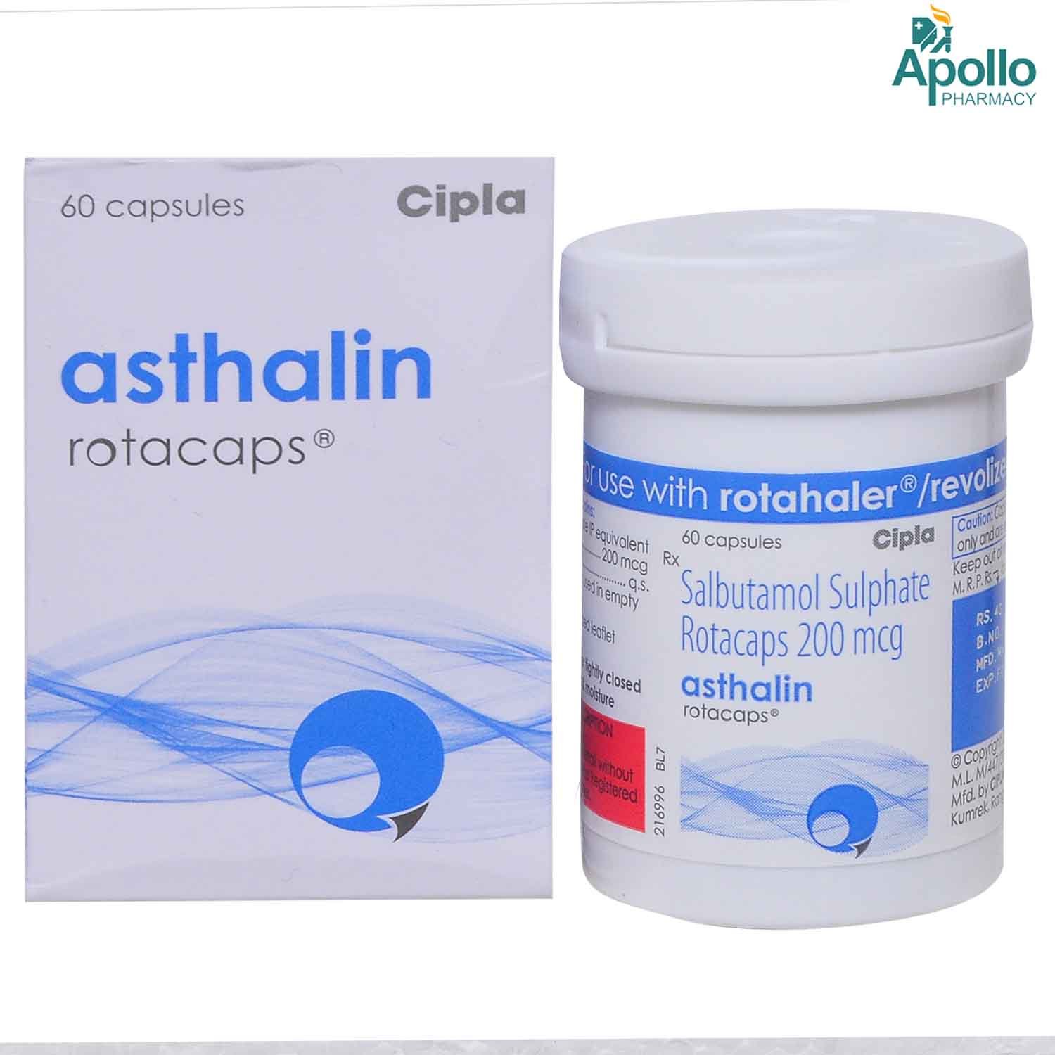 Asthalin 200 mcg Rotacaps 60's, Pack of 1 CAPSULE Asthalin 200 mcg Rotacaps 60's, Pack of 1 CAPSULE
