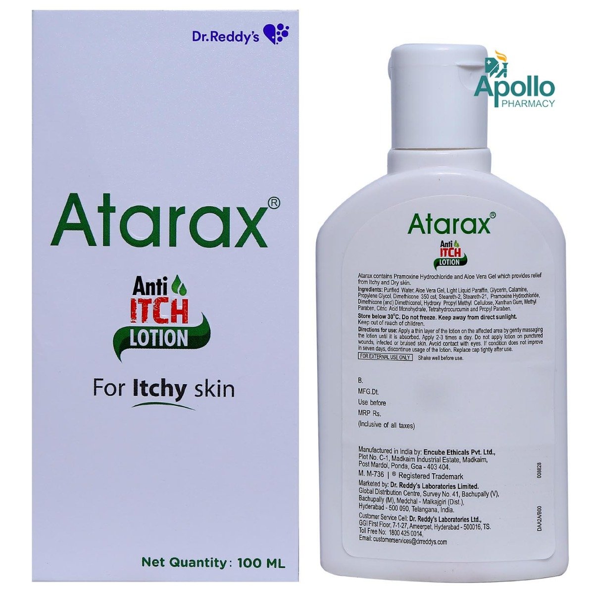 Atarax Anti Itch Lotion 100 ml | Pramoxine Hydrochloride & Aloe Vera | Relieves Itchy & Dry Skin | For Itchy Skin, Pack of 1 Atarax Anti Itch Lotion 100 ml | Pramoxine Hydrochloride & Aloe Vera | Relieves Itchy & Dry Skin | For Itchy Skin, Pack of 1