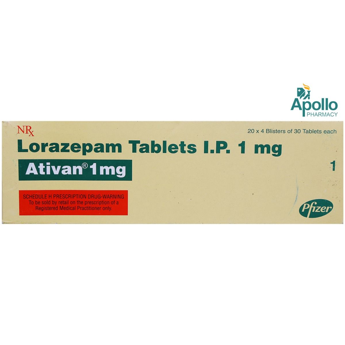 Buy Ativan 1 mg Tablet 30's Online