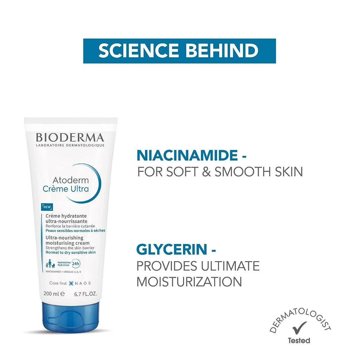 Bioderma Atoderm Creme Ultra-Nourishing Moisturising Cream 200 ml | Niacinamide & Omega 3, 6, 9 | Ultra Nourishing Cream | 24 Hrs Of Hydration | For Normal To Dry Sensitive Skin, Pack of 1 Bioderma Atoderm Creme Ultra-Nourishing Moisturising Cream 200 ml | Niacinamide & Omega 3, 6, 9 | Ultra Nourishing Cream | 24 Hrs Of Hydration | For Normal To Dry Sensitive Skin, Pack of 1