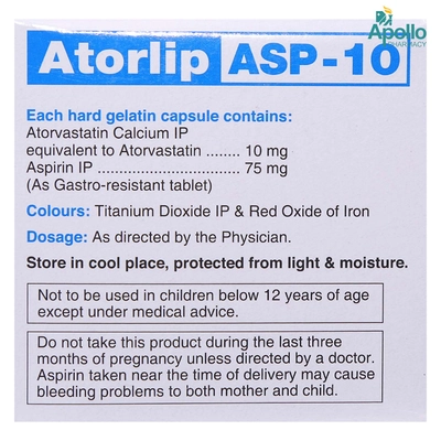 Atorlip ASP 10 Capsule 10's, Pack of 10 CAPSULES