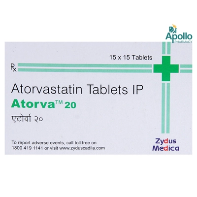 Atorva 20 Tablet 15's, Pack of 15 TABLETS