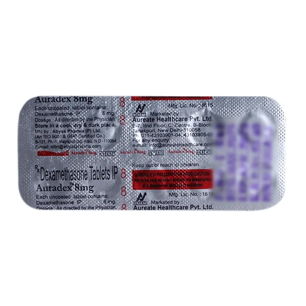 Auradex 8 mg Tablet 10's, Pack of 10 TabletS