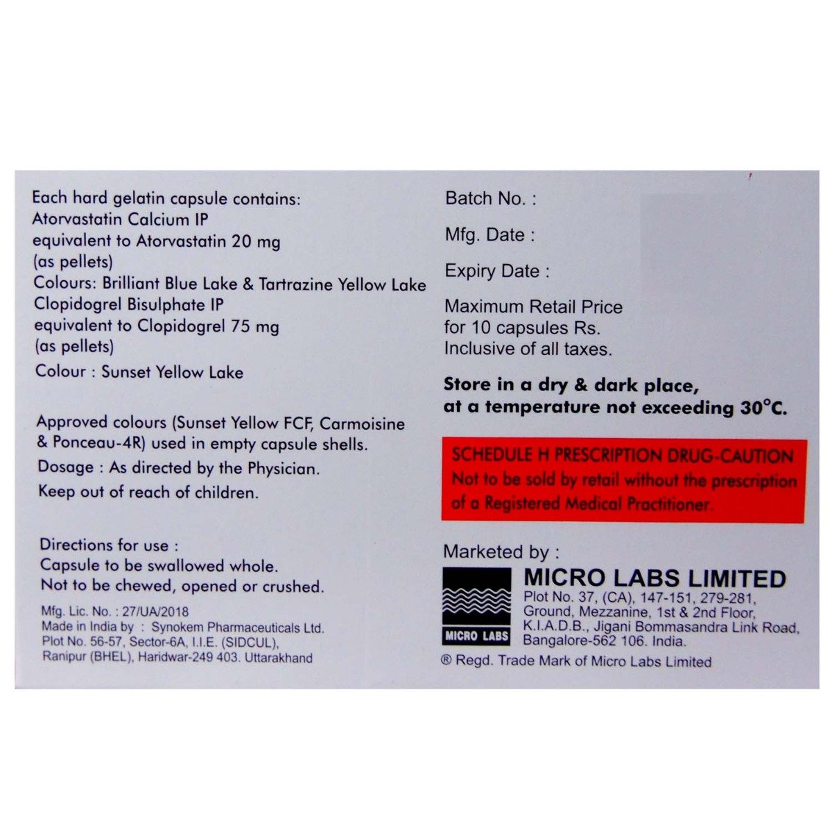 Avas CV 20 Capsule 10's, Pack of 10 CapsuleS Avas CV 20 Capsule 10's, Pack of 10 CapsuleS