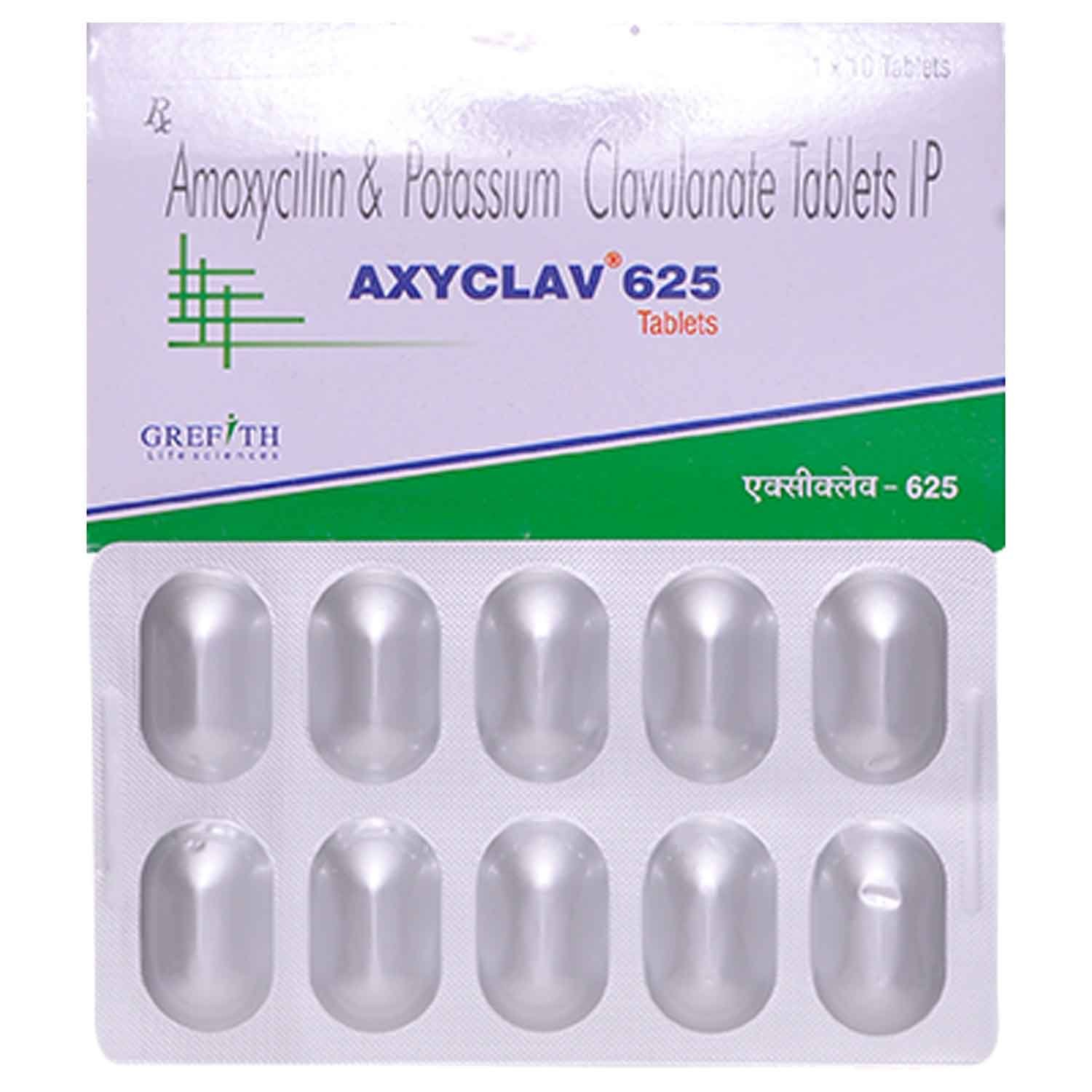 AXYCLAV 625MG TABLET, Pack of 10 TABLETS AXYCLAV 625MG TABLET, Pack of 10 TABLETS