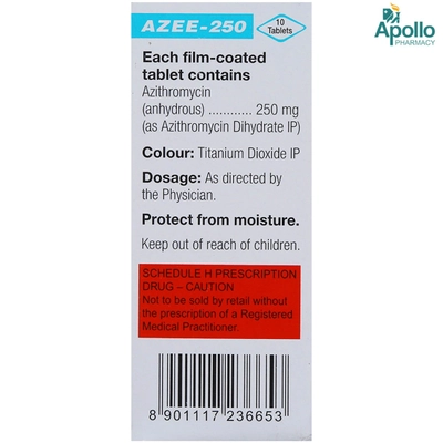 Azee-250 Tablet 10's, Pack of 10 TABLETS