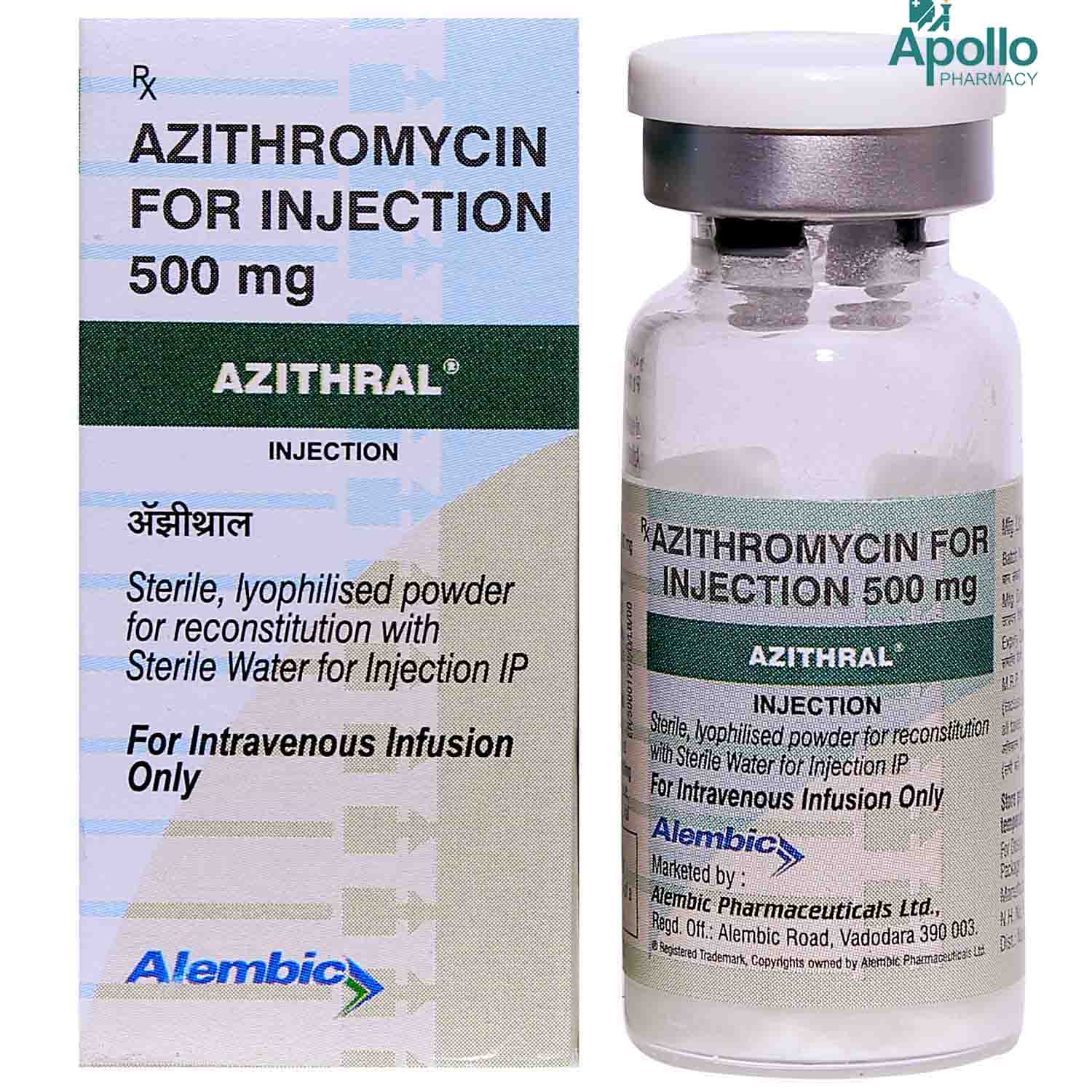 Azithral 500 mg Injection 5 ml, Pack of 1 Injection Azithral 500 mg Injection 5 ml, Pack of 1 Injection