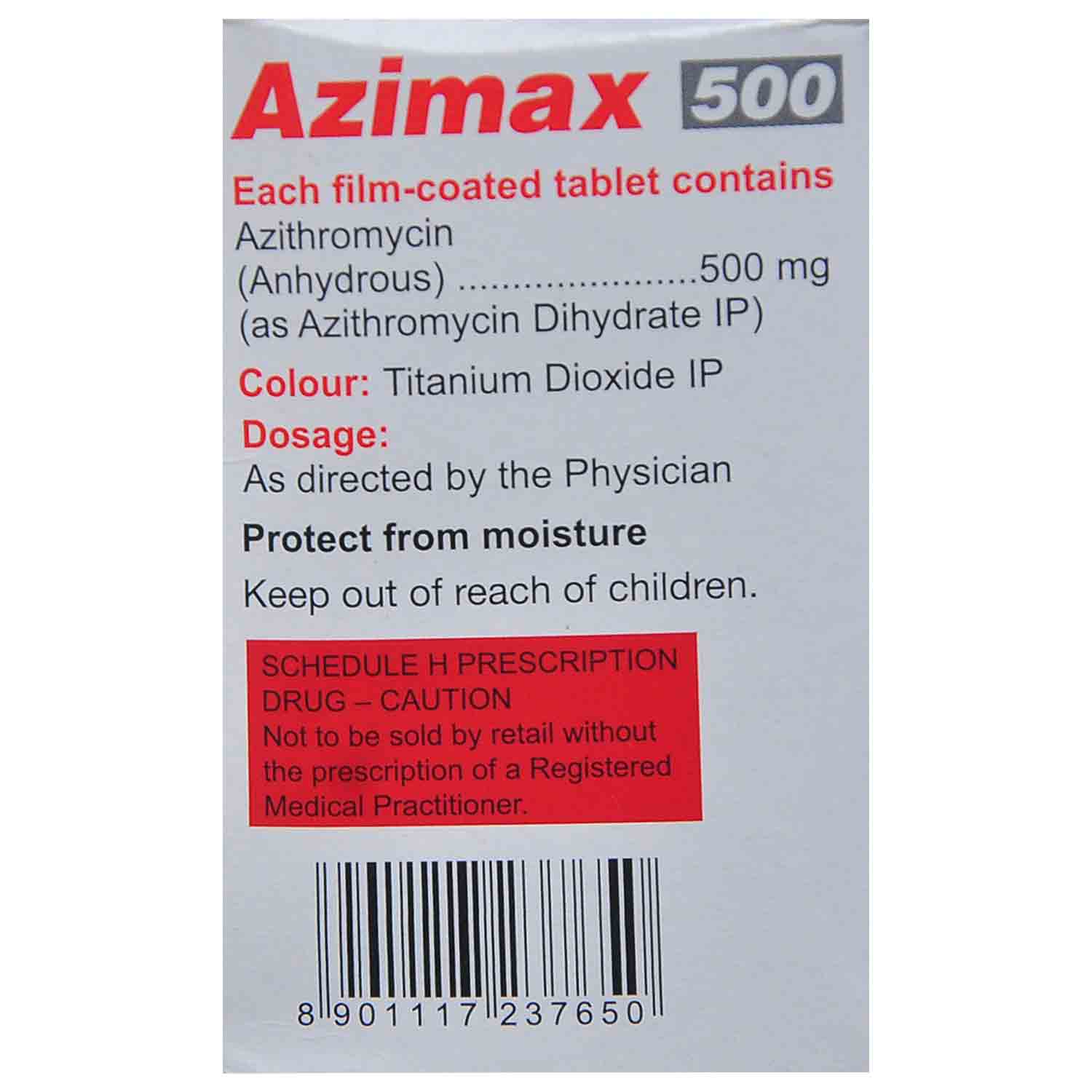 Azimax 500 Tablet 3's, Pack of 3 TABLETS Azimax 500 Tablet 3's, Pack of 3 TABLETS