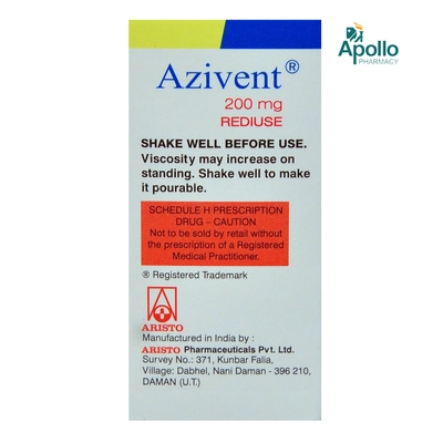 Azivent 200 mg Suspension 15 ml, Pack of 1 Suspension