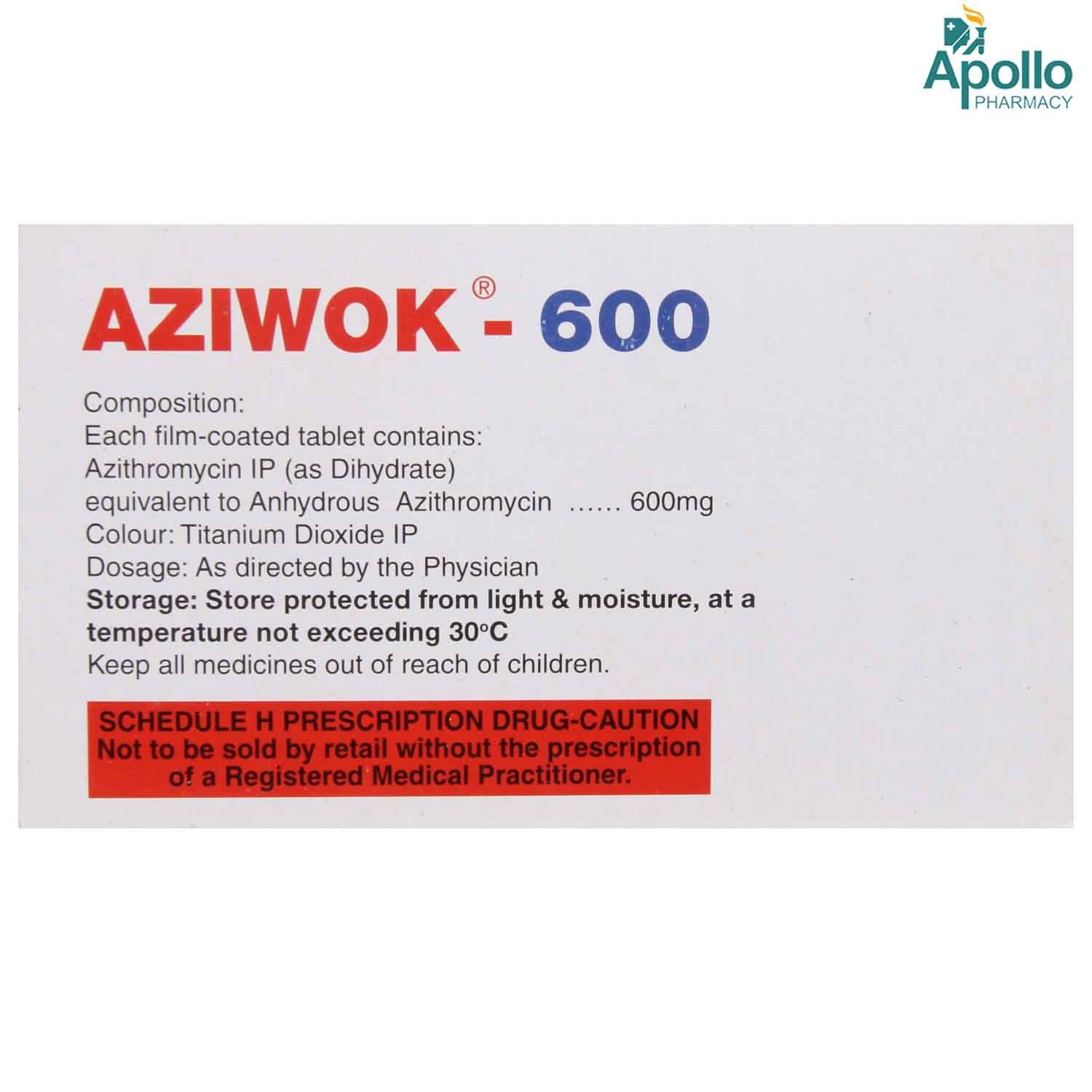 Aziwok 600 Tablet 5`s, Pack of 5 TABLETS Aziwok 600 Tablet 5`s, Pack of 5 TABLETS