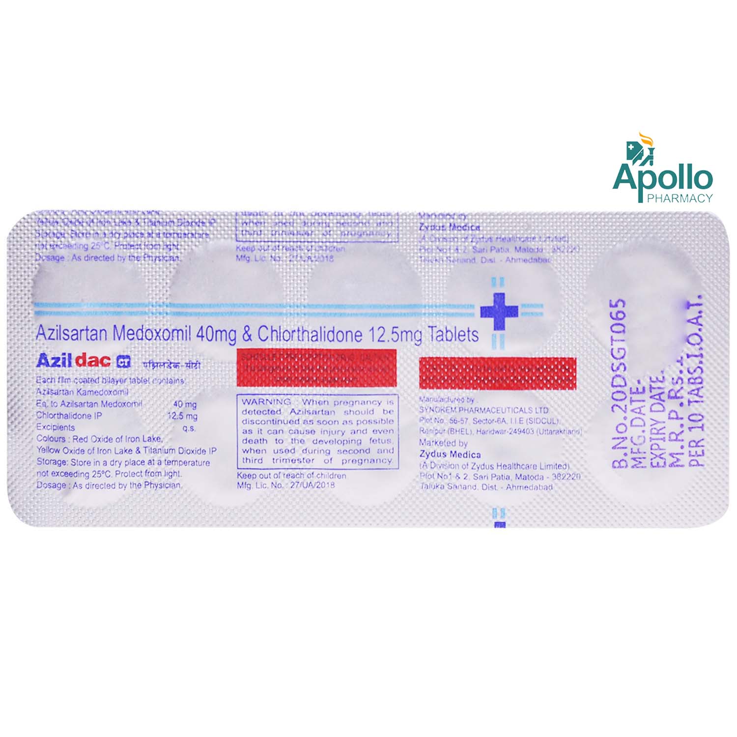 Azildac CT Tablet 10's, Pack of 10 TABLETS Azildac CT Tablet 10's, Pack of 10 TABLETS