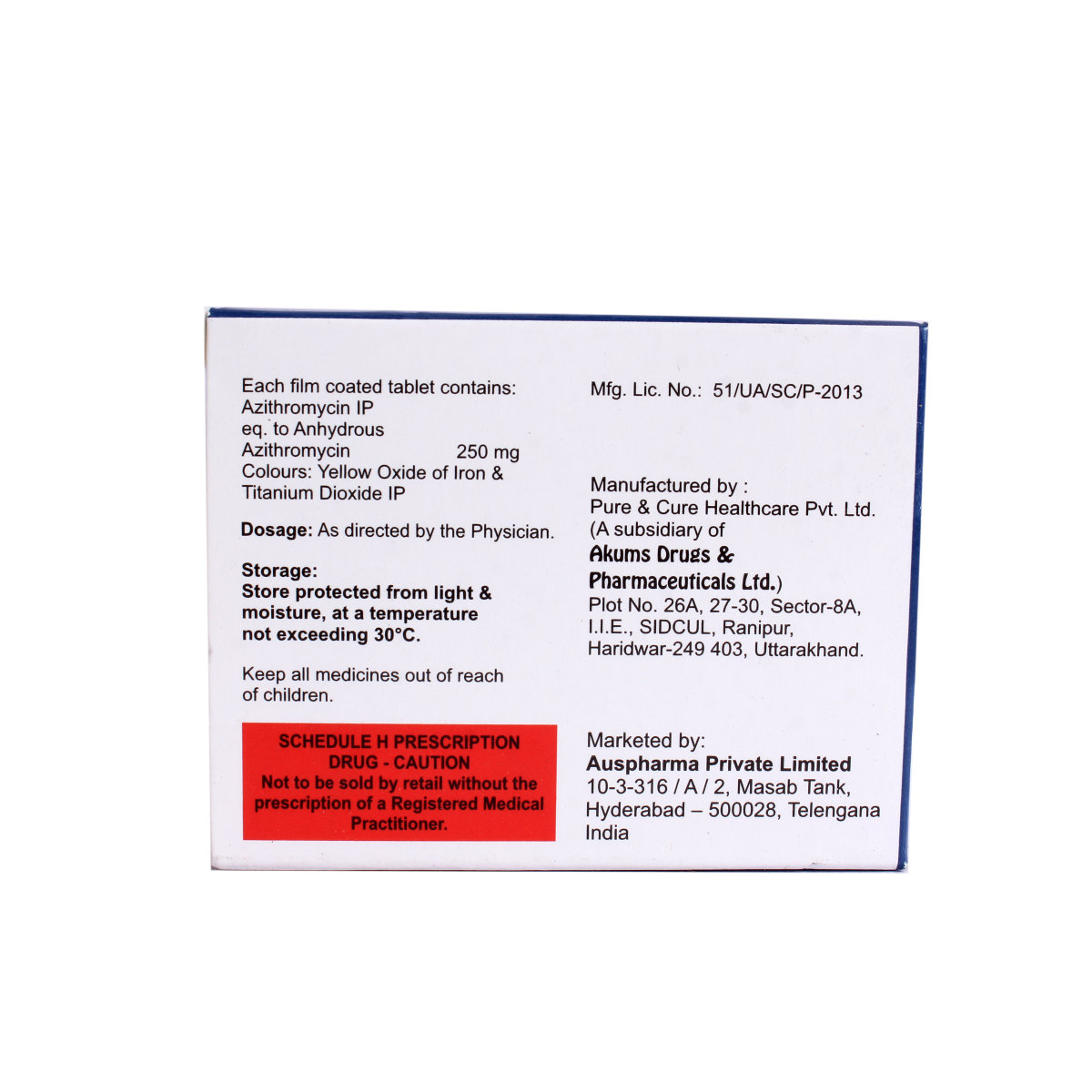Azithcin 250 Tablet 6's, Pack of 6 TABLETS Azithcin 250 Tablet 6's, Pack of 6 TABLETS