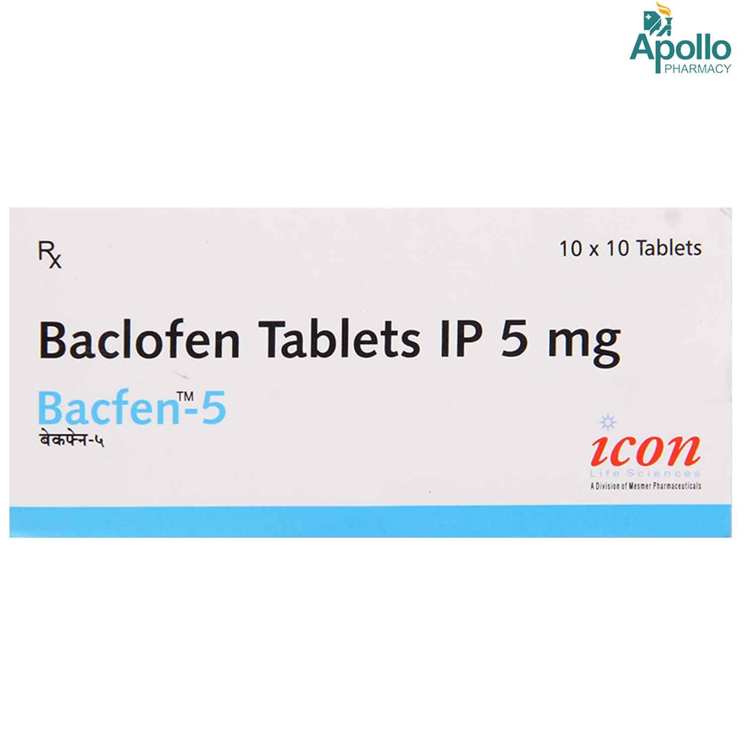 Bacfen 5 Tablet 10's, Pack of 10 TABLETS Bacfen 5 Tablet 10's, Pack of 10 TABLETS