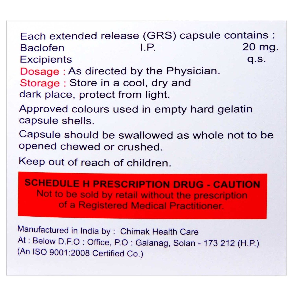 Bacfen XL 20 Tablet 10's, Pack of 10 CAPSULES Bacfen XL 20 Tablet 10's, Pack of 10 CAPSULES