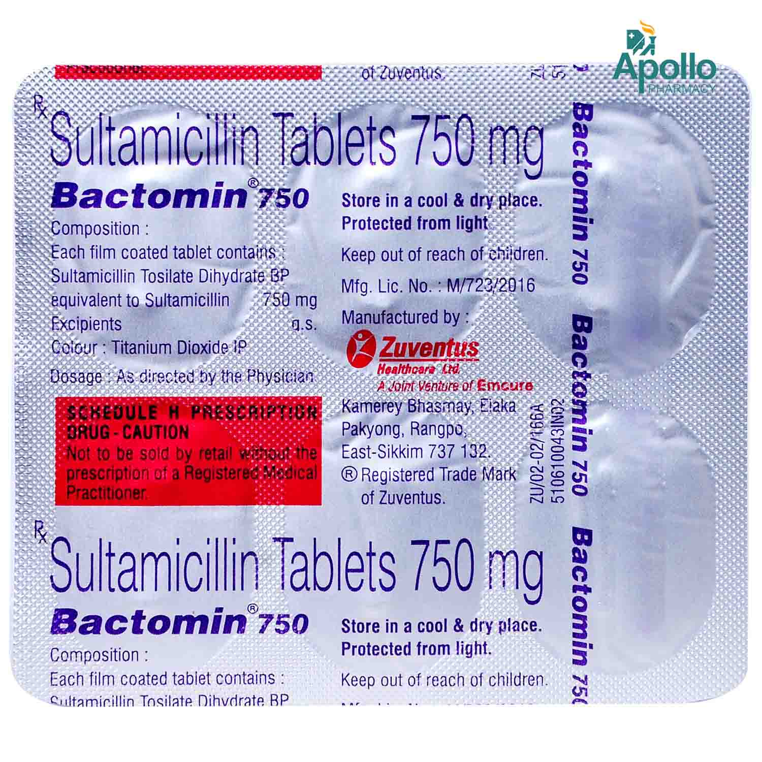 Bactomin 750 Tablet 6's, Pack of 6 TABLETS Bactomin 750 Tablet 6's, Pack of 6 TABLETS