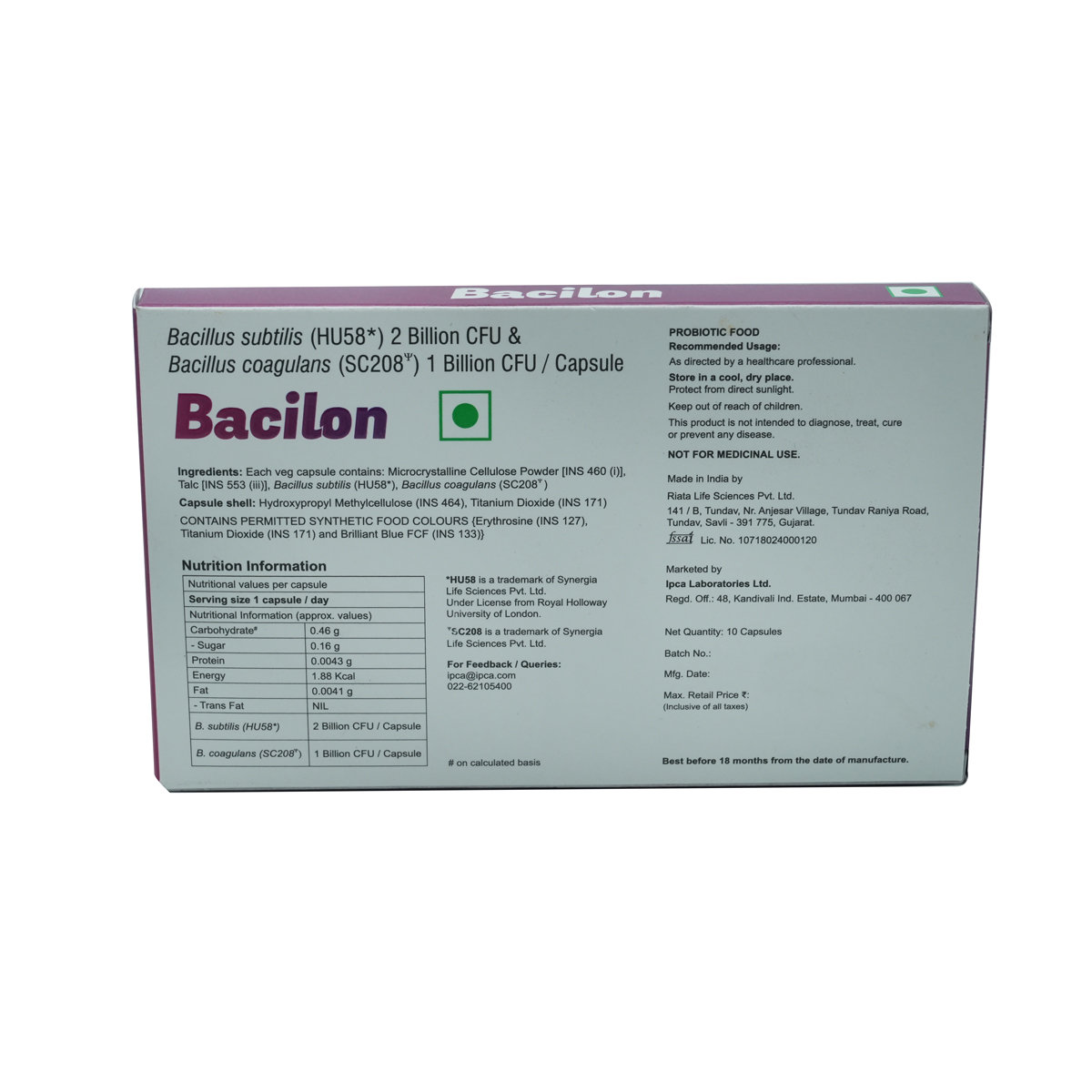 Bacilon Capsule 10's, Pack of 10 CapsuleS Bacilon Capsule 10's, Pack of 10 CapsuleS