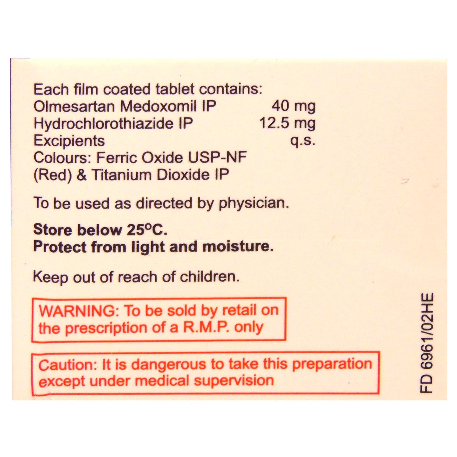 BENITEC H 40MG TABLET, Pack of 10 TABLETS BENITEC H 40MG TABLET, Pack of 10 TABLETS