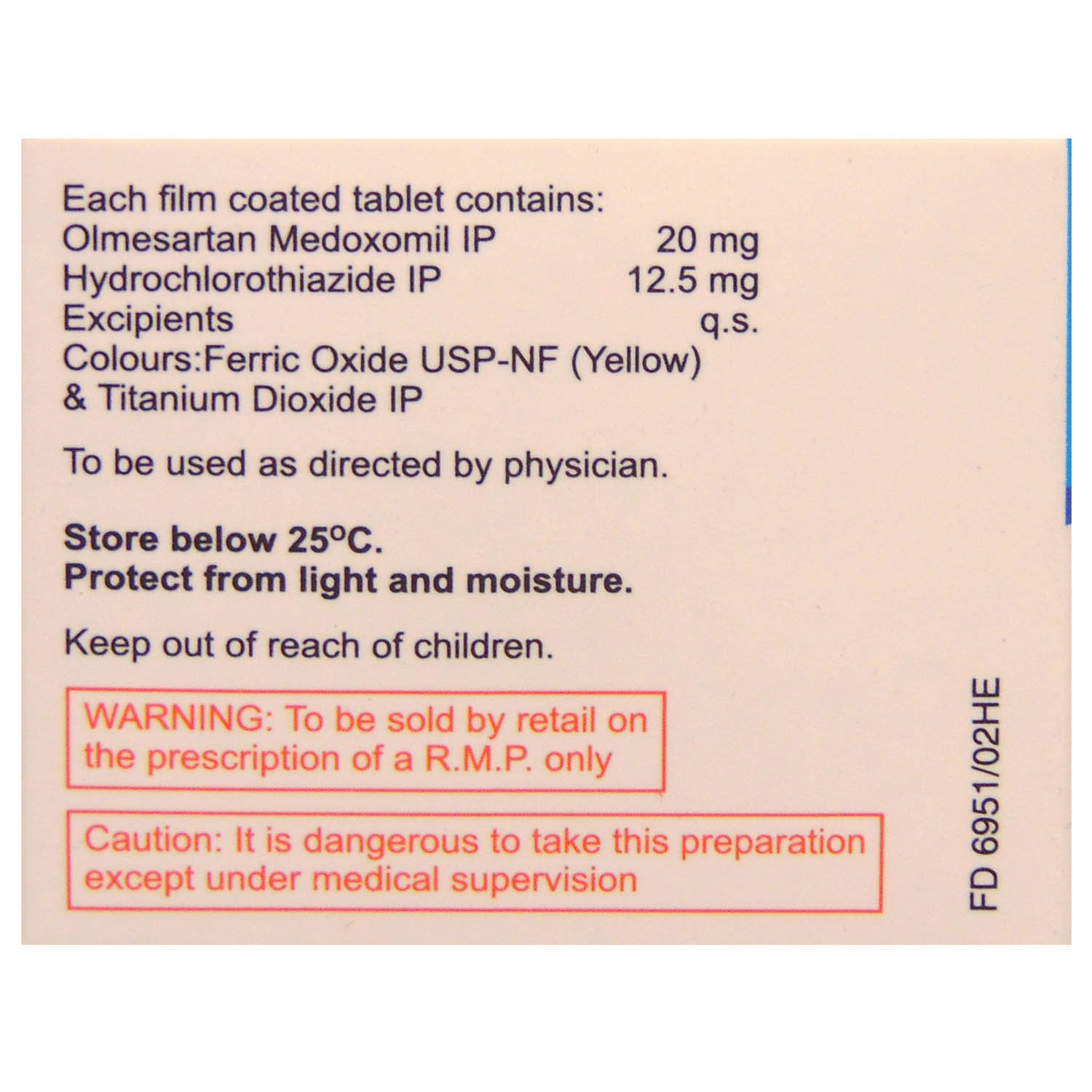 BENITEC H 20MG TABLET, Pack of 10 TABLETS BENITEC H 20MG TABLET, Pack of 10 TABLETS