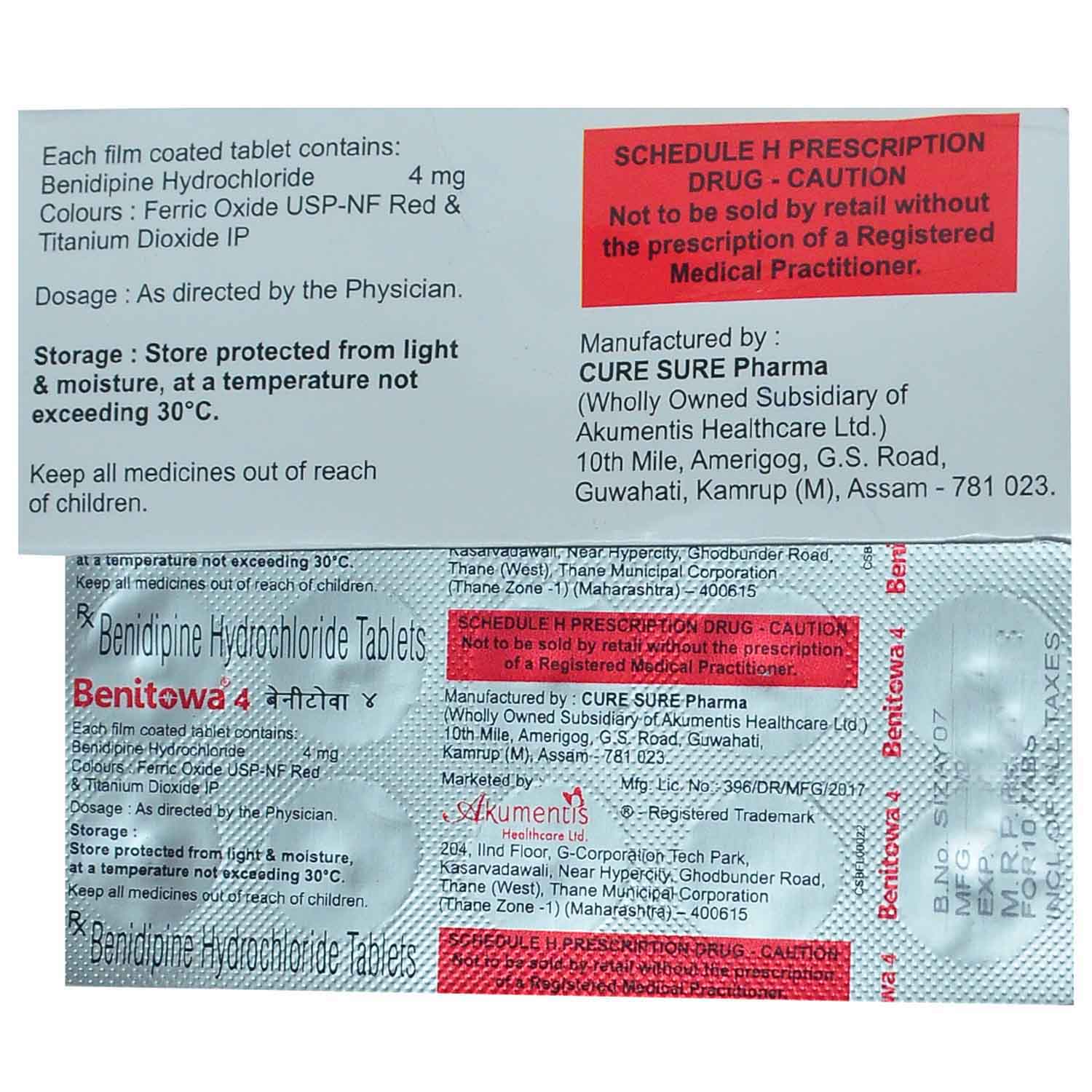 Benitowa 4 Tablet 10's, Pack of 10 TABLETS Benitowa 4 Tablet 10's, Pack of 10 TABLETS