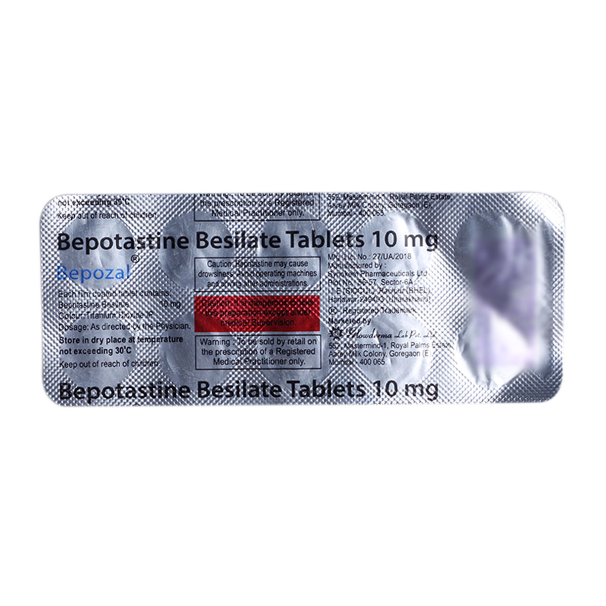 Buy Bepozal 10 Tablet 10's Online