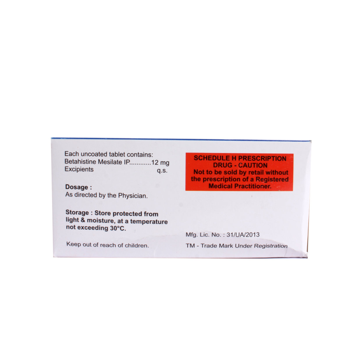 Besilet 12 mg Tablet 10's, Pack of 10 TabletS Besilet 12 mg Tablet 10's, Pack of 10 TabletS