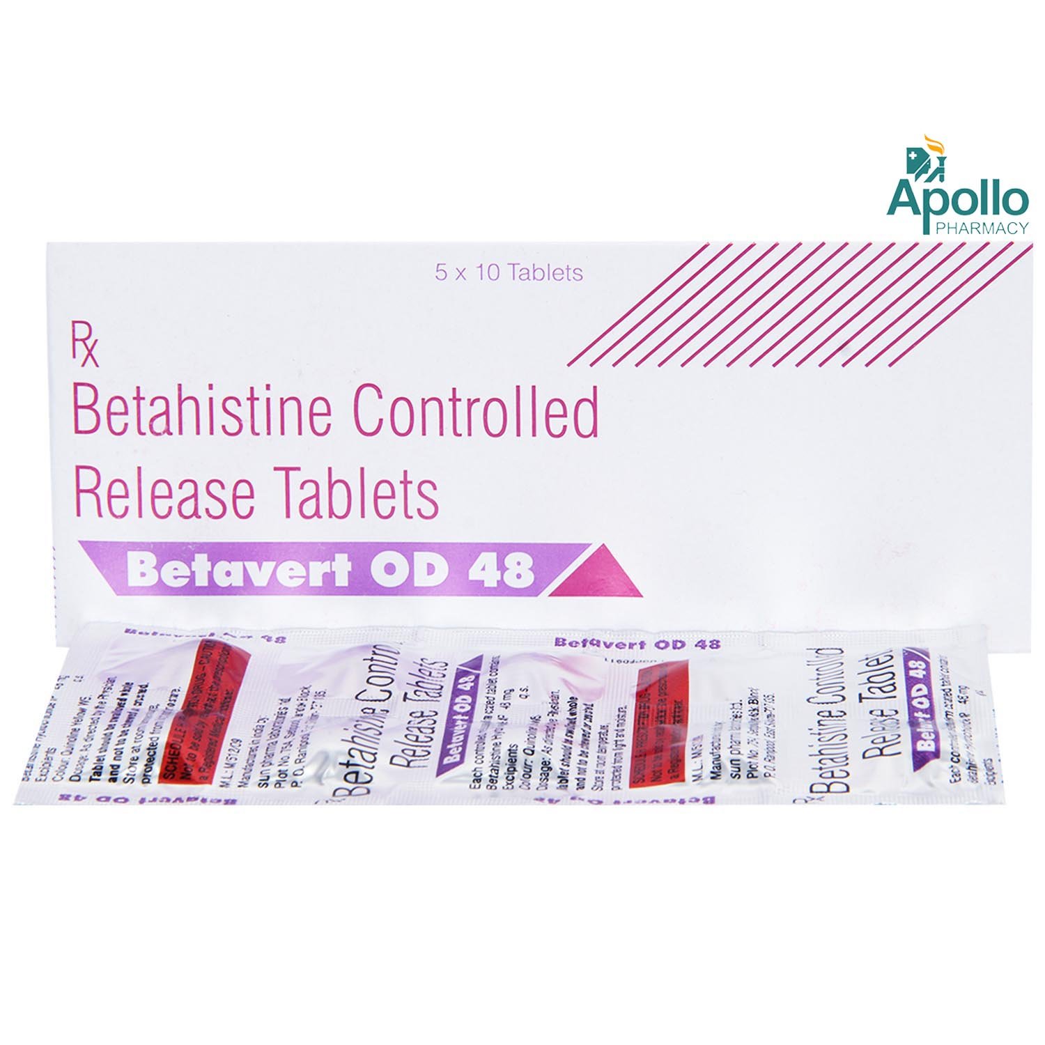 Betavert OD 48 Tablet 10's, Pack of 10 TABLETS Betavert OD 48 Tablet 10's, Pack of 10 TABLETS