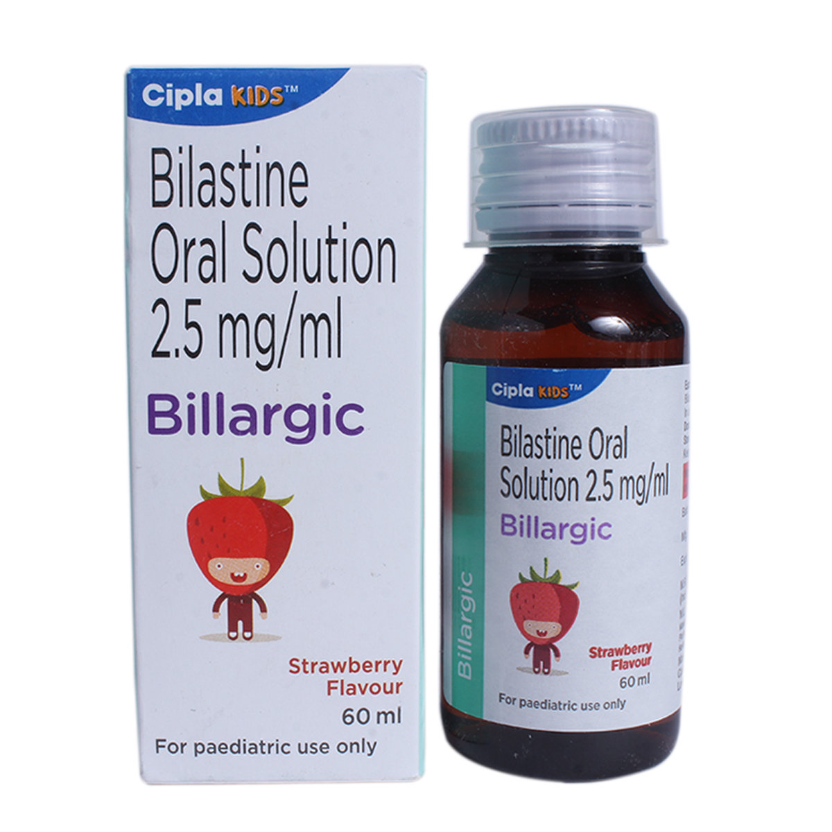 Billargic 2.5mg Strawberry Flav Paed Solution 60ml, Pack of 1 Oral Solution Billargic 2.5mg Strawberry Flav Paed Solution 60ml, Pack of 1 Oral Solution