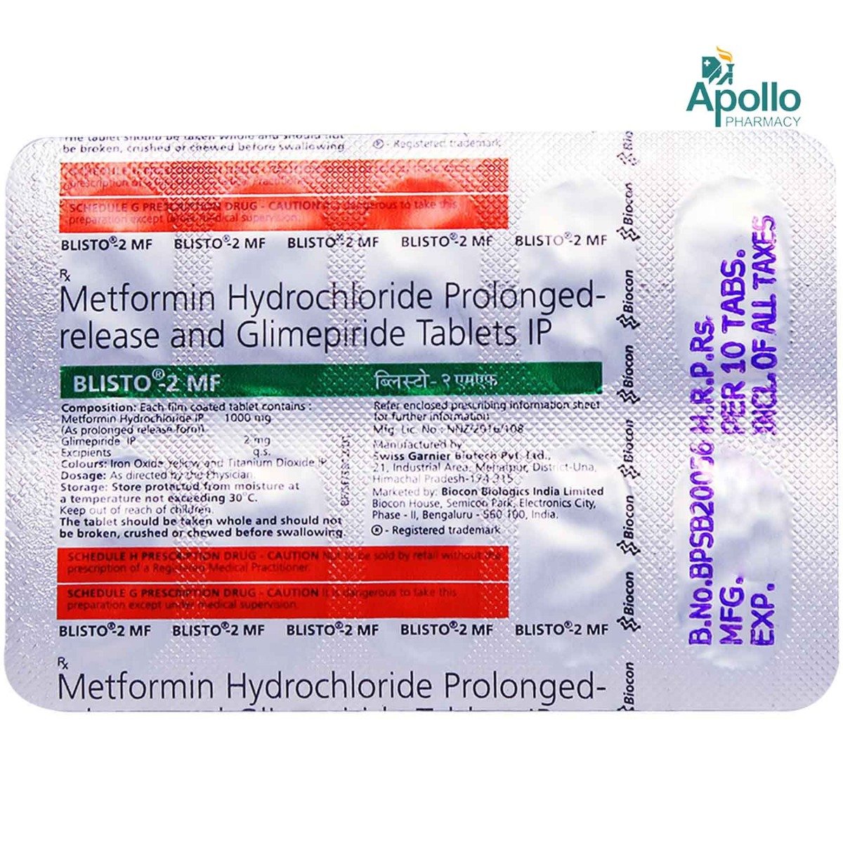 Blisto 2 MF Tablet 10's, Pack of 10 TABLETS Blisto 2 MF Tablet 10's, Pack of 10 TABLETS