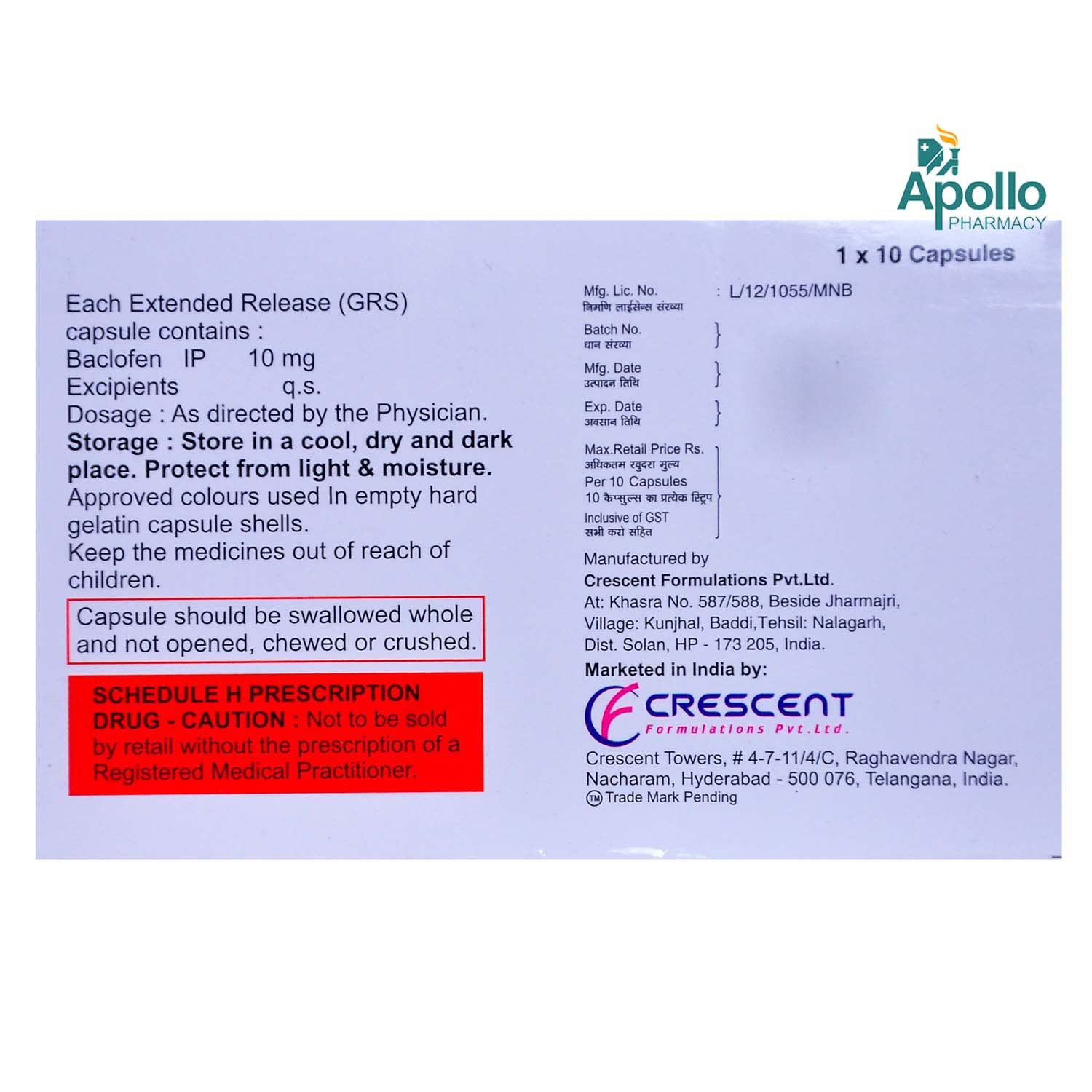 Bolofen XL-10 Capsule 10's, Pack of 10 CapsuleS Bolofen XL-10 Capsule 10's, Pack of 10 CapsuleS