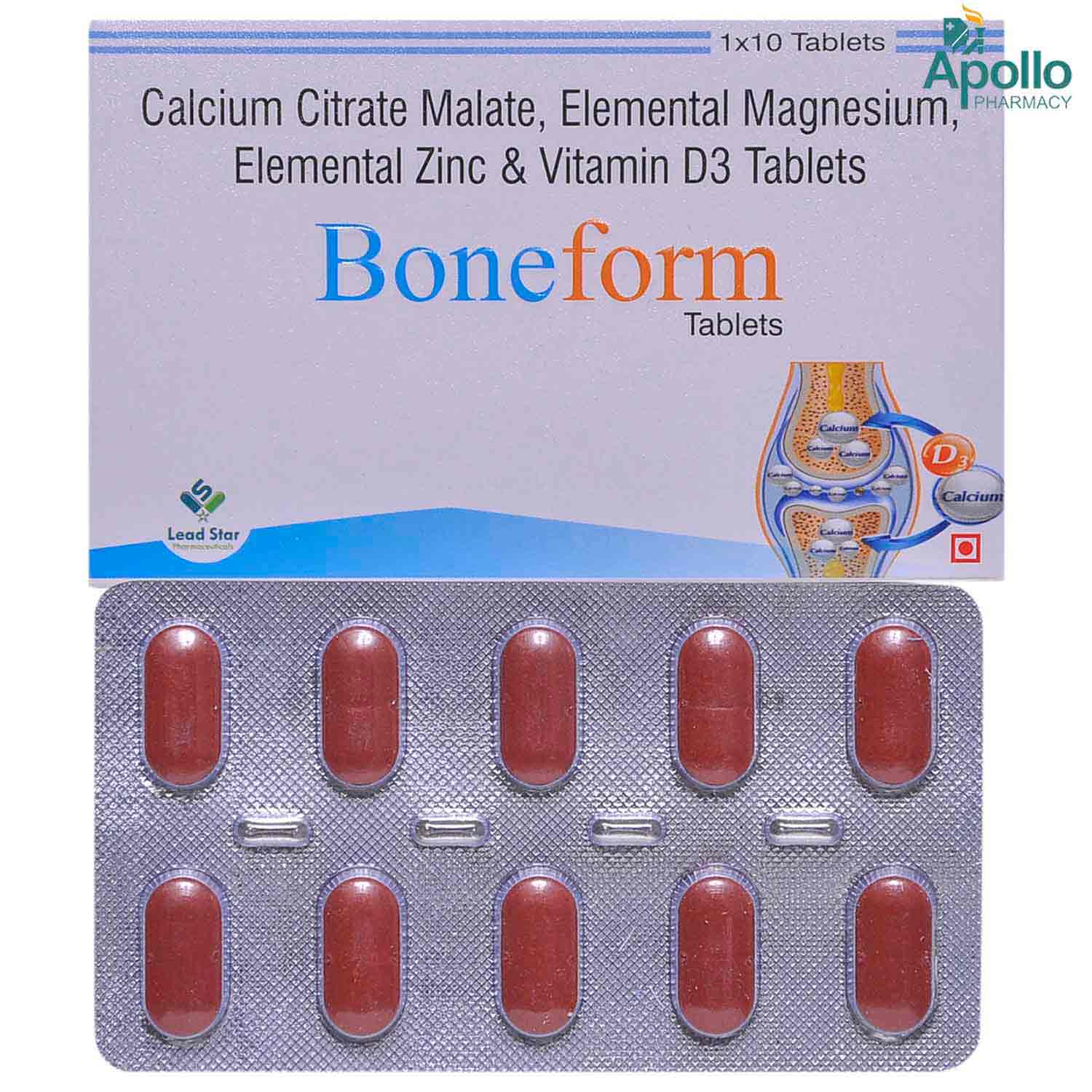 Boneform Tablet 10's, Pack of 10 Boneform Tablet 10's, Pack of 10