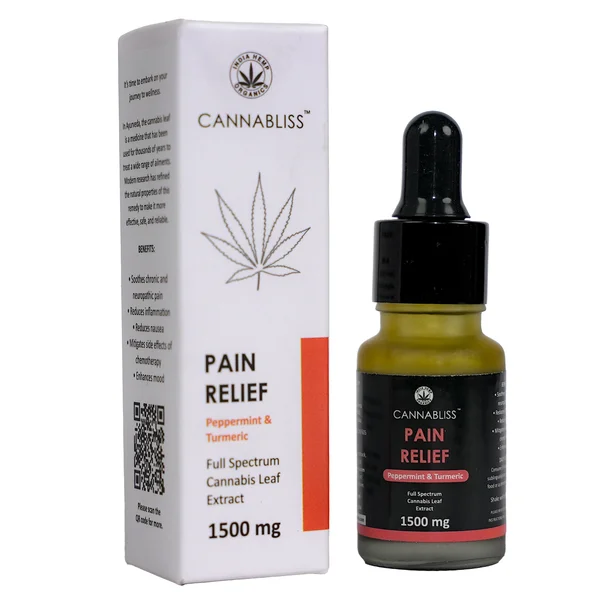 Cannabliss Pain Relief 1500mg Oil, 10 ml | Peppermint &amp; Turmeric, Pack of 1
