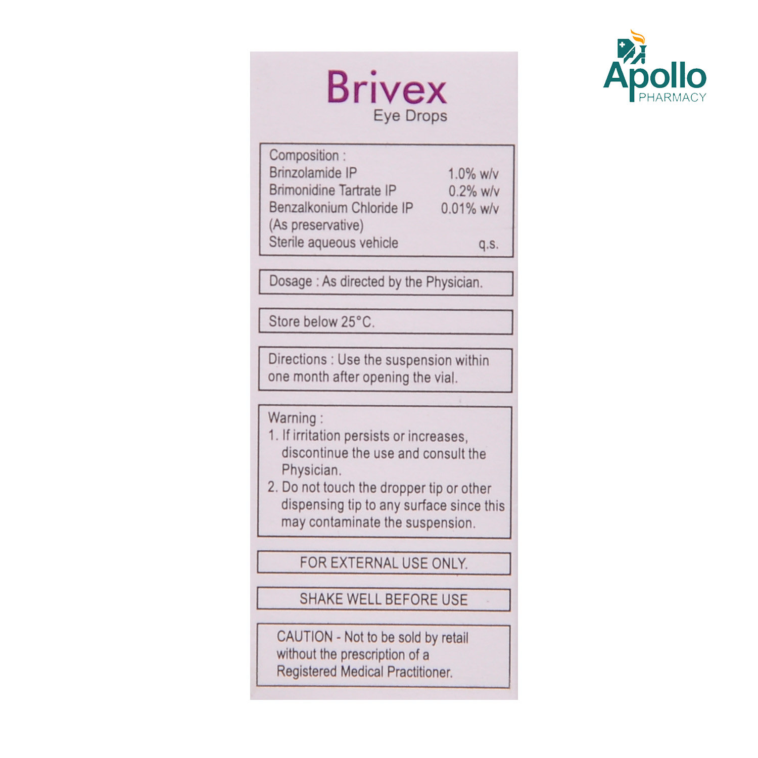 Brivex Eye Drops 5 ml, Pack of 1 EYE DROPS Brivex Eye Drops 5 ml, Pack of 1 EYE DROPS