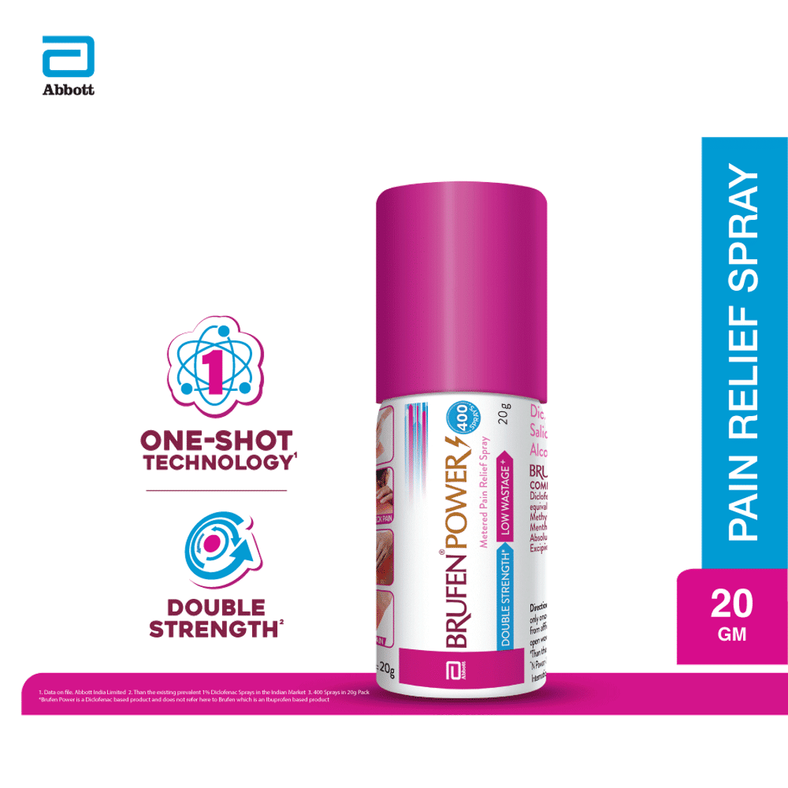Brufen Power Metered Pain Relief Spray, 20 gm, Pack of 1 Brufen Power Metered Pain Relief Spray, 20 gm, Pack of 1