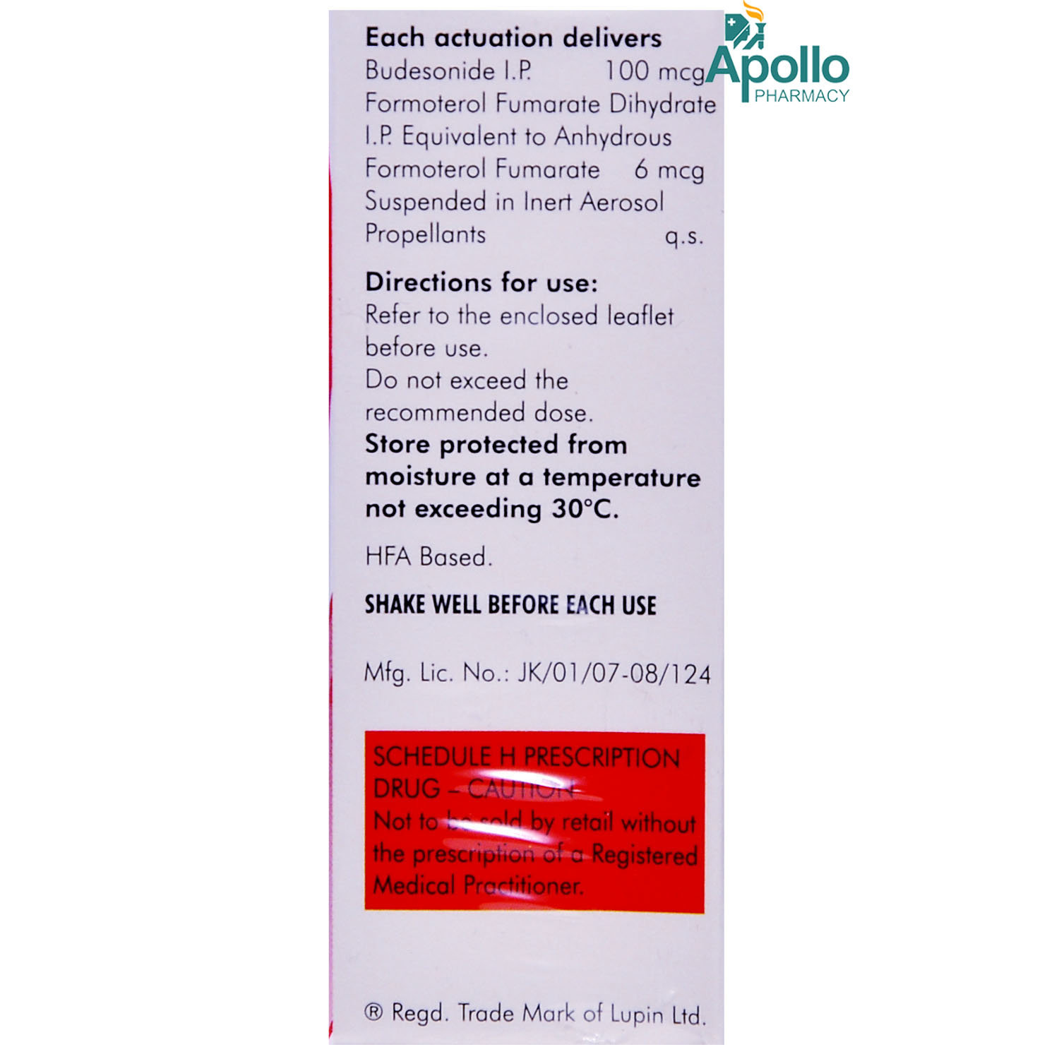 Budamate 100 Transhaler 120 mdi, Pack of 1 Inhaler Budamate 100 Transhaler 120 mdi, Pack of 1 Inhaler