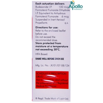 Budamate 100 Transhaler 7.3 gm, Pack of 1 Inhaler