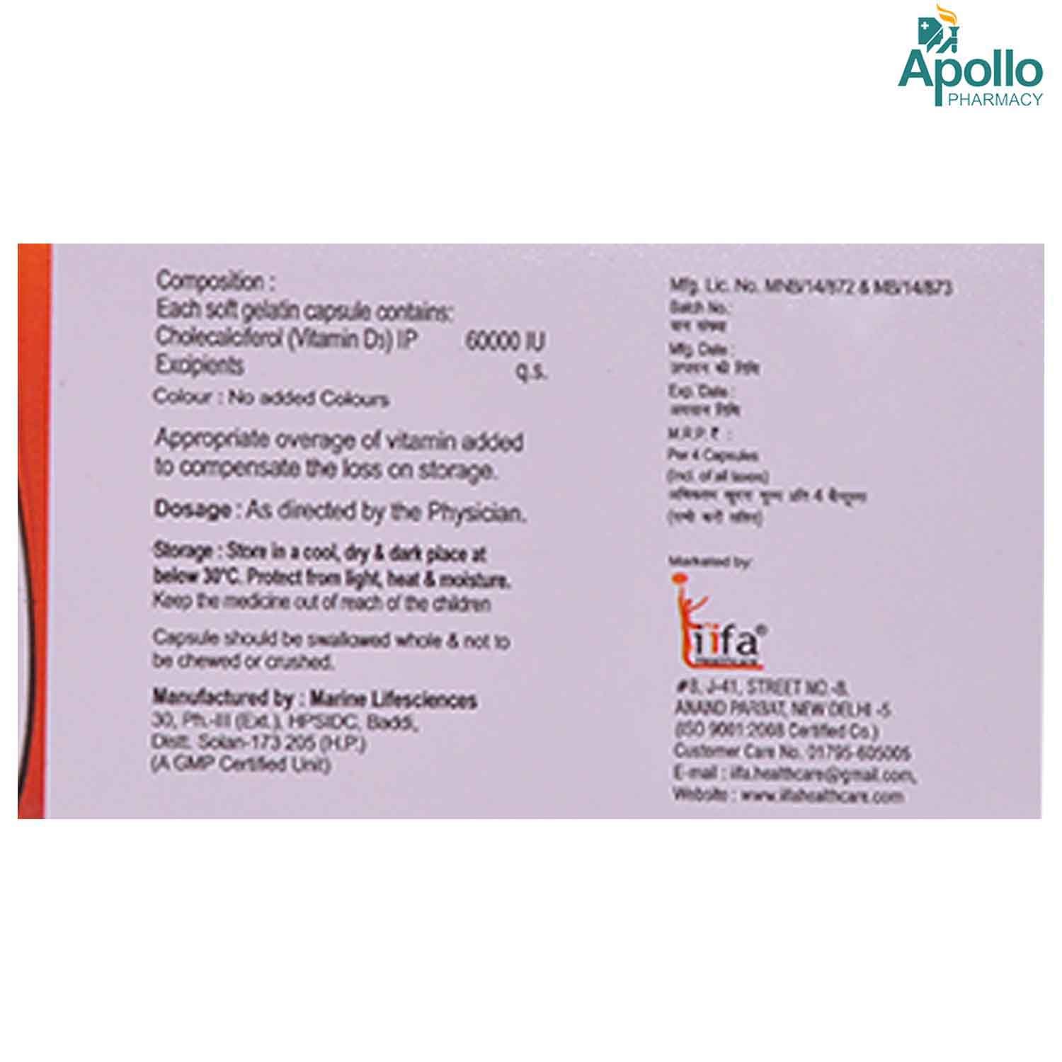 Calvic 60K Capsule 4's, Pack of 4 Calvic 60K Capsule 4's, Pack of 4