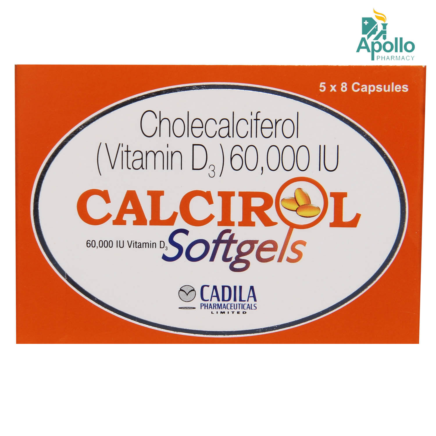 Calcirol 60K Softgel Capsule 8's, Pack of 8 Calcirol 60K Softgel Capsule 8's, Pack of 8