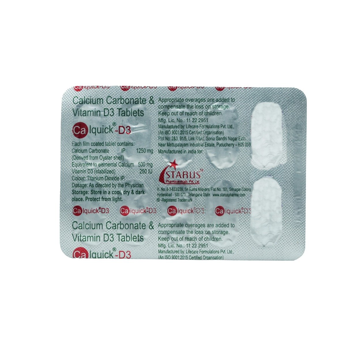 Calquick-D3 Tablet 10's, Pack of 10 Calquick-D3 Tablet 10's, Pack of 10