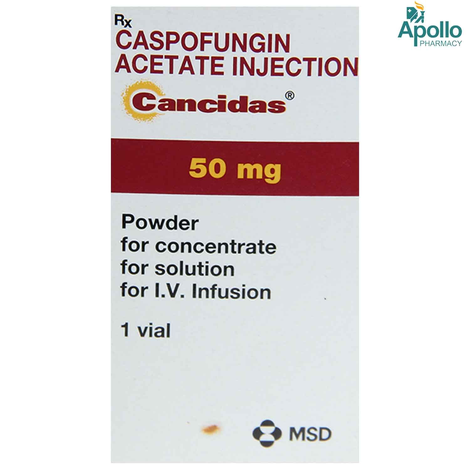 Buy CANCIDAS 50MG INJECTION 10ML Online