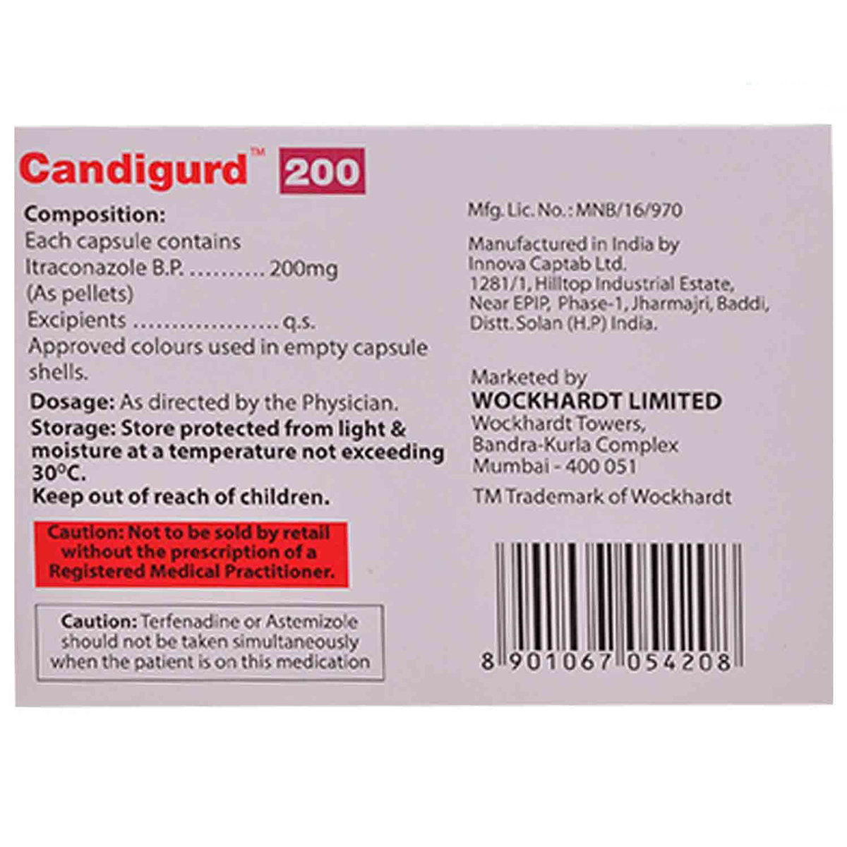 Candigurd 200mg Capsule 4's, Pack of 4 CapsuleS Candigurd 200mg Capsule 4's, Pack of 4 CapsuleS