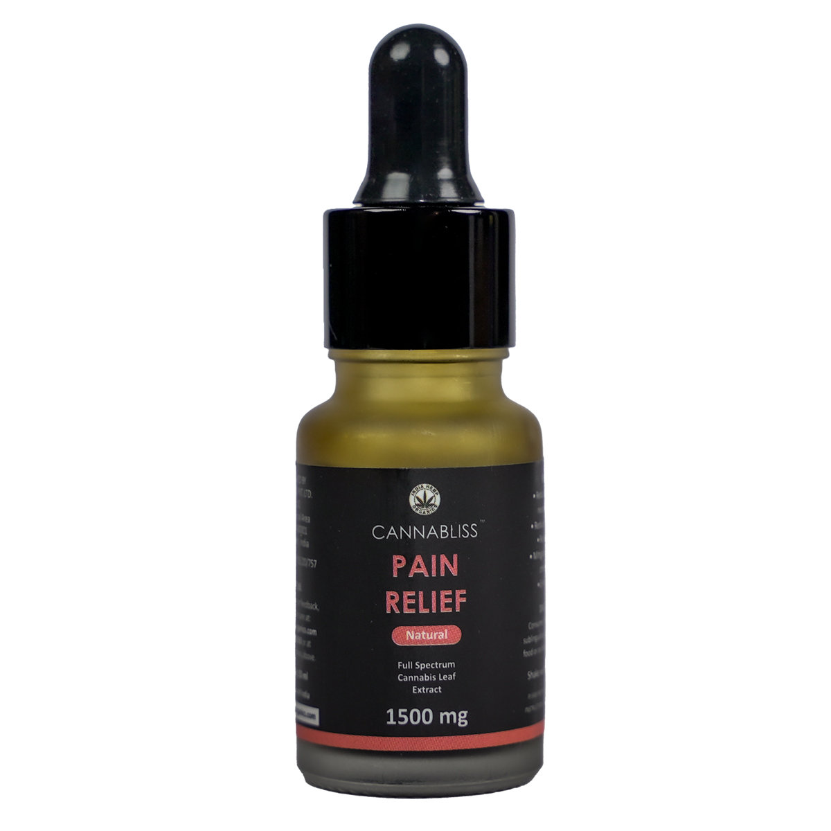 Cannabliss Pain Relief Natural 1500 mg Oil, 10 ml, Pack of 1 Cannabliss Pain Relief Natural 1500 mg Oil, 10 ml, Pack of 1