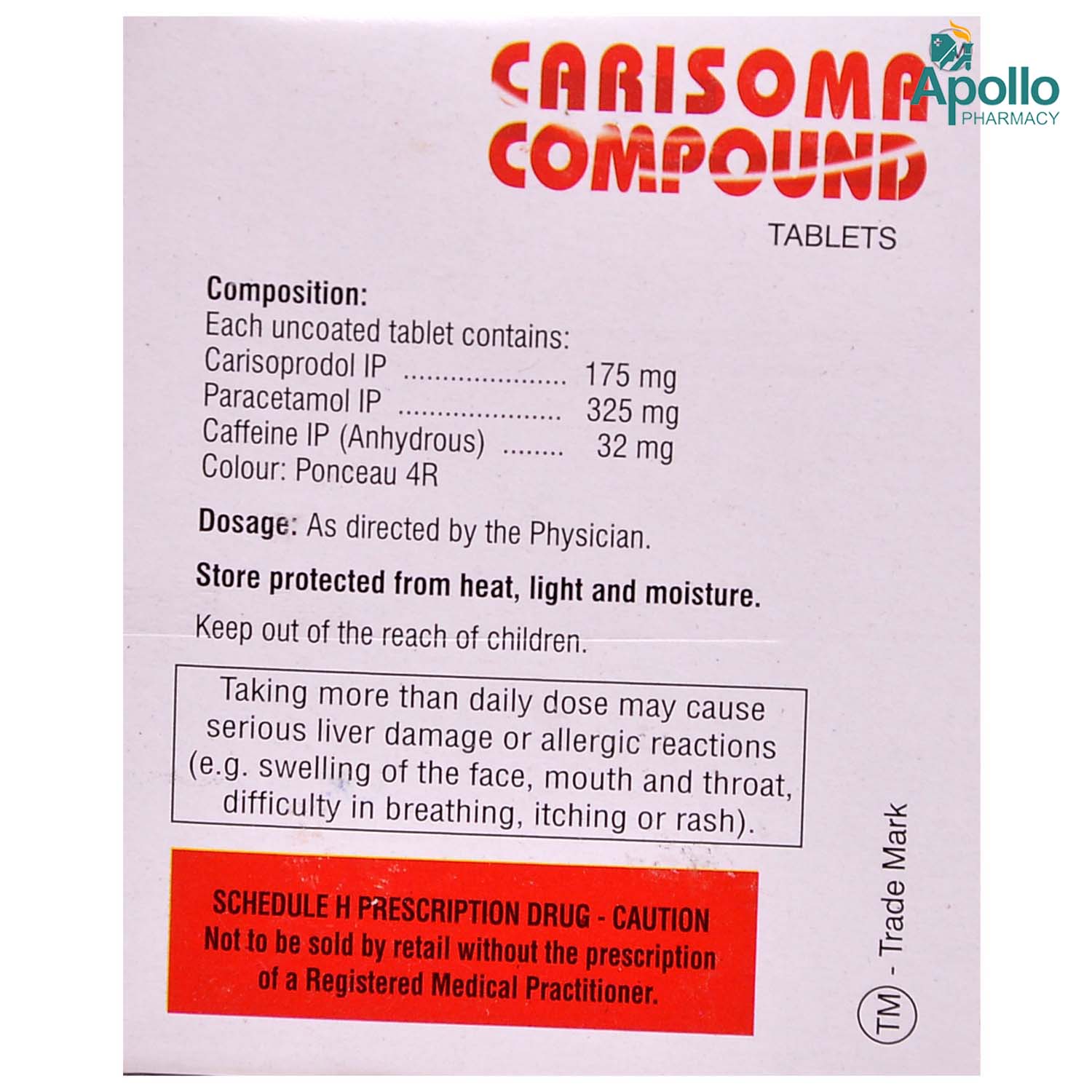 Carisoma Compound Tablet 10's, Pack of 10 TabletS Carisoma Compound Tablet 10's, Pack of 10 TabletS