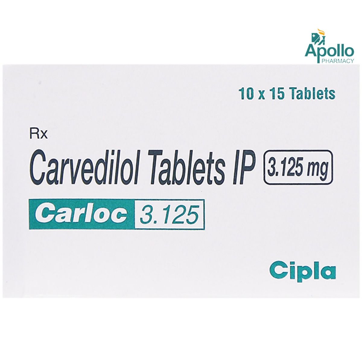 Buy Carloc 3.125 Tablet 10's Online